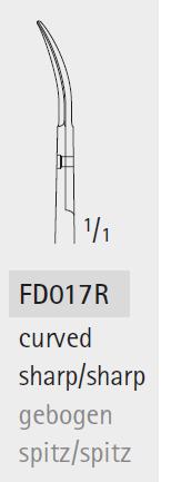 Мікроножиці, вигнуті, 160 мм